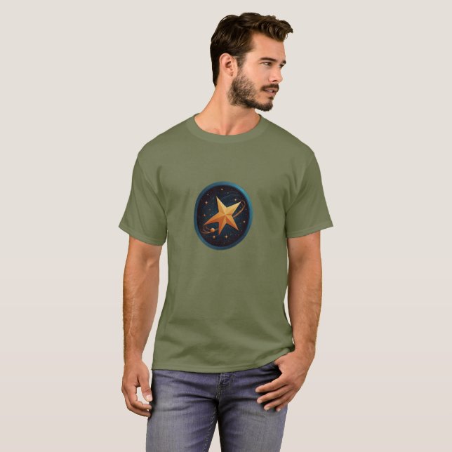 Camiseta Gênesis Cósmica: Gravidade e Stardust (Frente Completa)