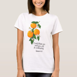 Camiseta Gênesis de Frutas Laranja 12:2