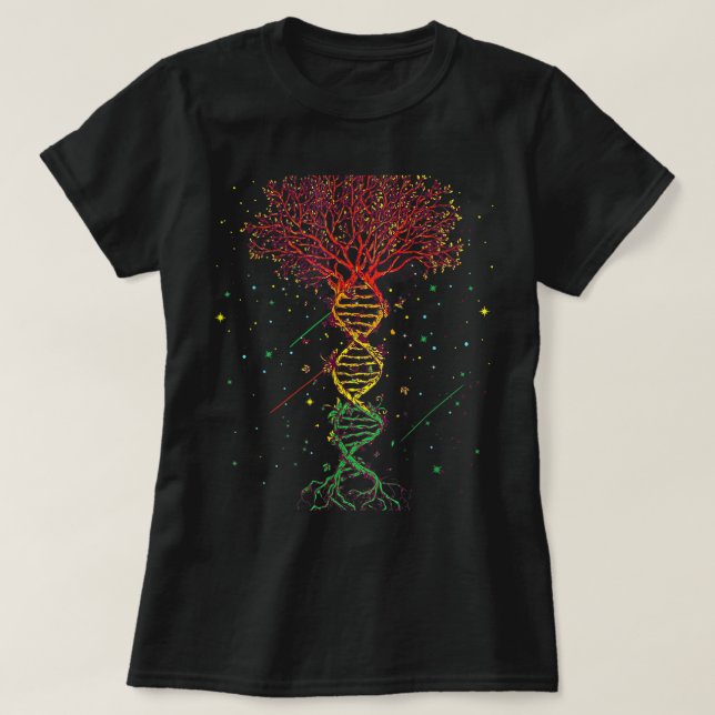 Camiseta Genética da Vida da Árvore do DNA Biólogo Ciência  (Frente do Design)
