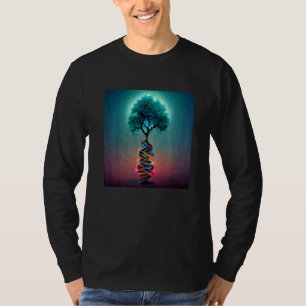 Camiseta Genética da Vida Terrestre Biólogo Ciência DNA Árv
