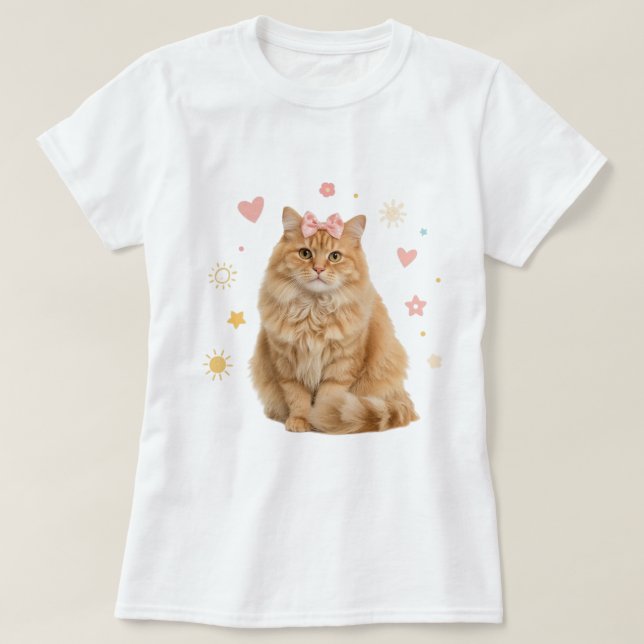 Camiseta Genga Fluffy com Arco Rosa (Frente do Design)