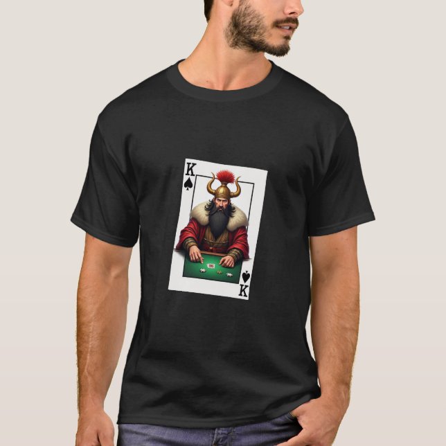Camiseta Genghis Khan Mongol King Poker Tournament Style (Frente)