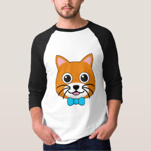 Camiseta Gengibre Feliz e Bonito com Papillon