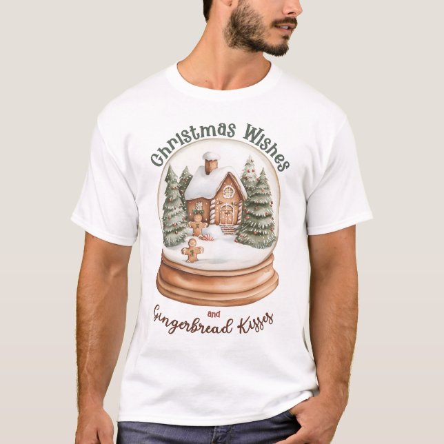 Camiseta Gengibre Natal Holiday Snow Globe (Frente)