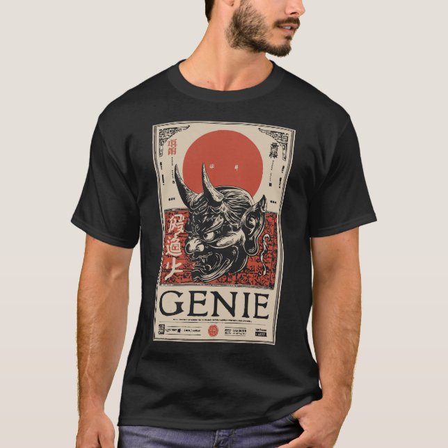 Camiseta Genie Mítico com Cavalos e Crimson Sun (Frente)