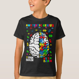 Camiseta Gênio Awetístico Autismo Cérebro Puzzle Conscienti