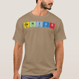 Camiseta Gênio com Gráfico de Memórias de Mesa Periódica de