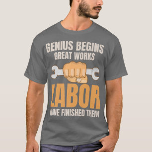 Camiseta gênio começa trabalho de excelente e trabalho acab