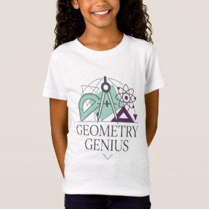 Camiseta Gênio da Geometria Matemática Ciência Volta às Aul