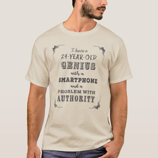 Camiseta Gênio de 24 Anos (Frente)