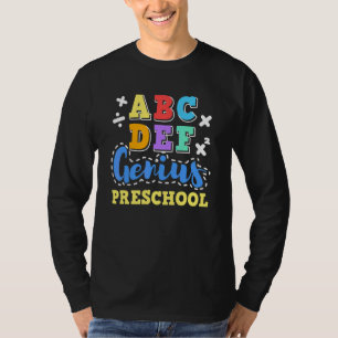 Camiseta Gênio do Alfabeto de Volta à Escola Pré-Escolar Cr