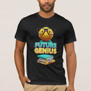 Camiseta Gênio do Futuro - Estudante Nerd 3D Fofo com Livro