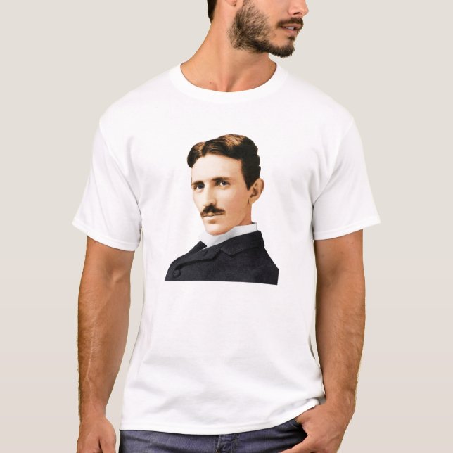 Camiseta Gênio elétrico de Nikola Tesla (Frente)
