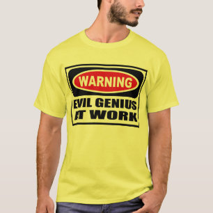 Camiseta GÊNIO MAU de advertência no t-shirt dos homens d
