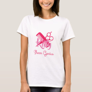 Camiseta Gênio personalizado da tesoura do Hairstylist