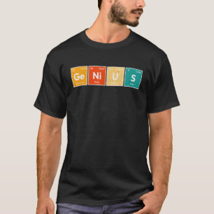 Camiseta Genius Mesa Periódico Elemento Vintage Nerd Retroa