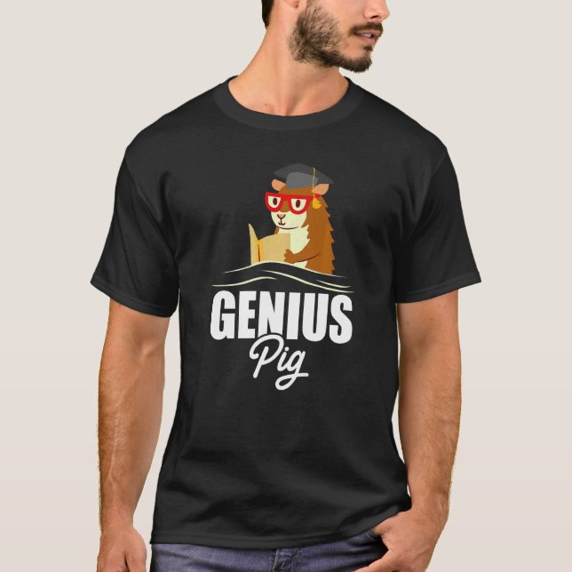 Camiseta Genius Pig Graphic Guiné Pig Owner Pet Cavy Anima (Frente)