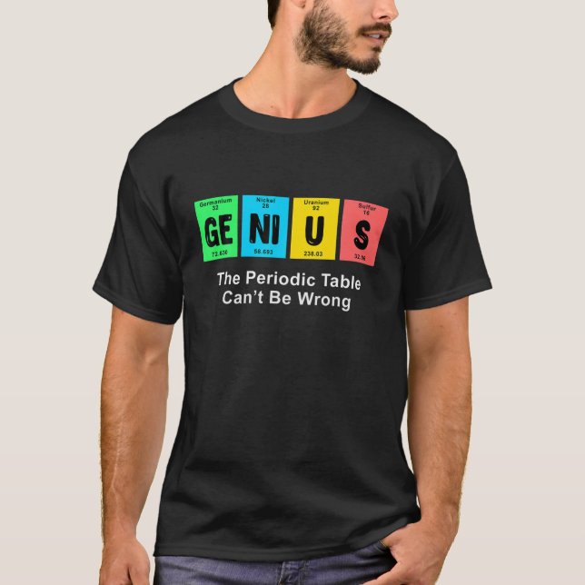 Camiseta Genius Química Periódica de Mesas (Frente)