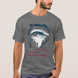 Camiseta Genocídio Uyghur Fechar Campos Boicotar amigo da C