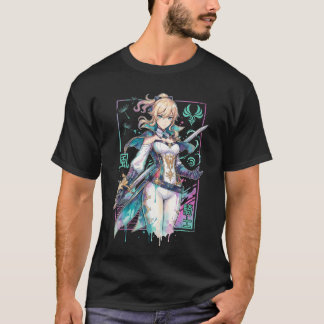 Camiseta Genshin Impact Jean Loira Cavalo Cavaleiros de Fav