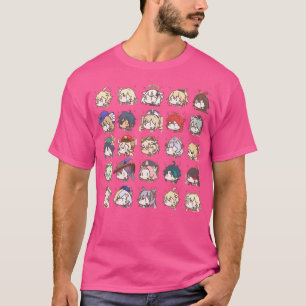 Camiseta Genshin Impact Kawaii Chibi Nerdy Characters Class
