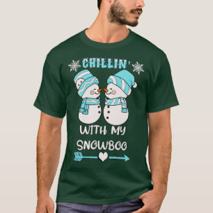 Camiseta Gente de neve bonita com meu boneco de neve no inv