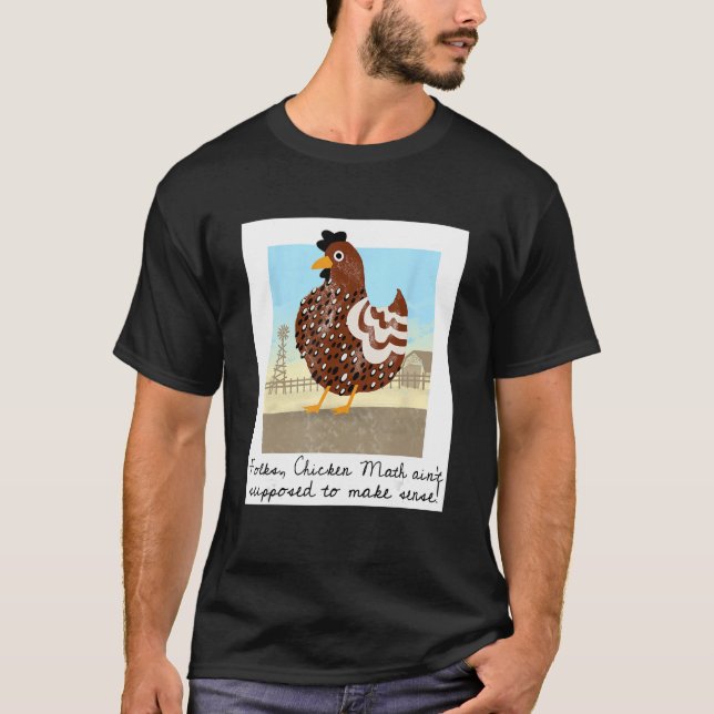 Camiseta Gente Engraçada Matemática de Frango não deveria s (Frente)