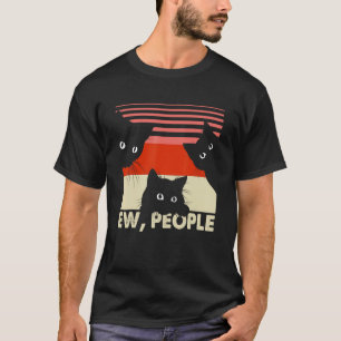 Camiseta Gente nojenta Gato retrô Vintage Introvertido