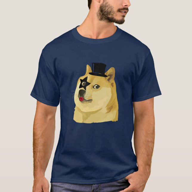 Camiseta Gentleman Rock Rockin Dog - Hodl Dogecoin (Frente)