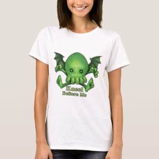Camiseta Genuflexão bonito de Cthulhu Chibi antes de mim