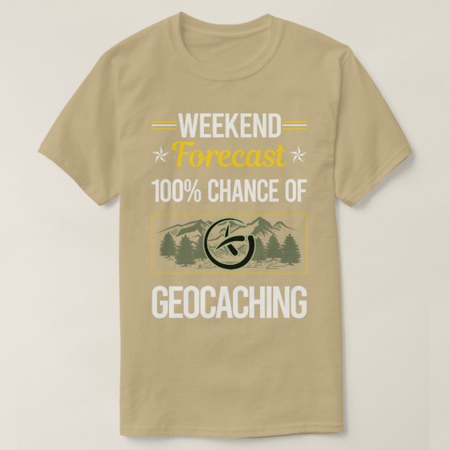 Camiseta Geocache Geocache Encantado no Fim de Semana (Frente do Design)