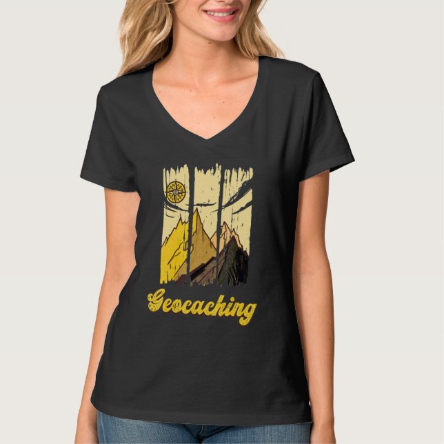 Camiseta Geocaching Hobby Sport Treasure Hunt Scavenger Hun (Frente)