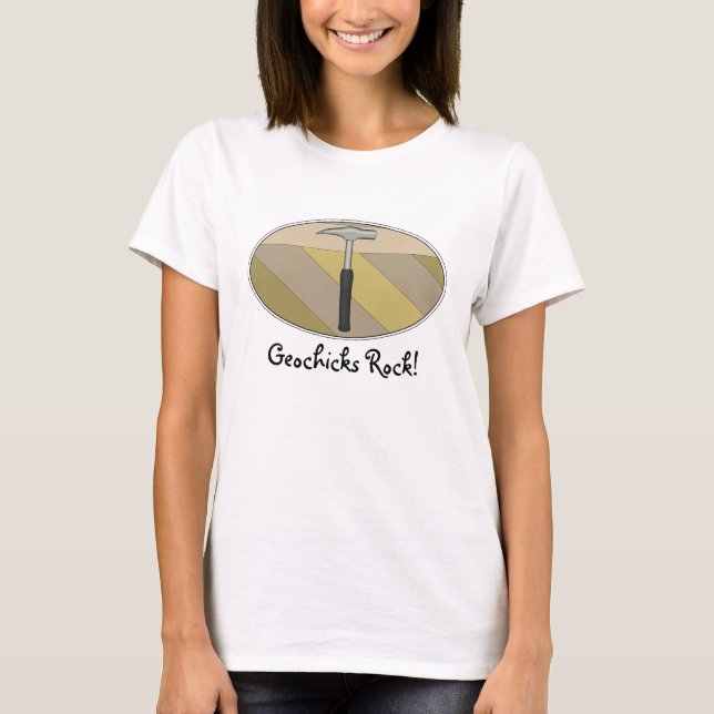 Camiseta Geochicks Rock!- Geologia (Frente)