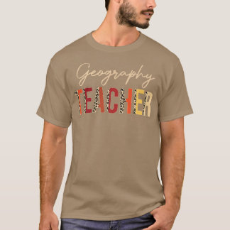 Camiseta Geography Teacher leopard Fall Autumn Lovers Thank