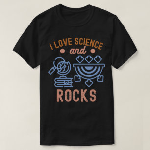 Camiseta Geologia Aniversário, Adoro Ciência e Rochas