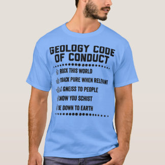 Camiseta Geologia Código de Conduta Geólogo Ciência Humor S