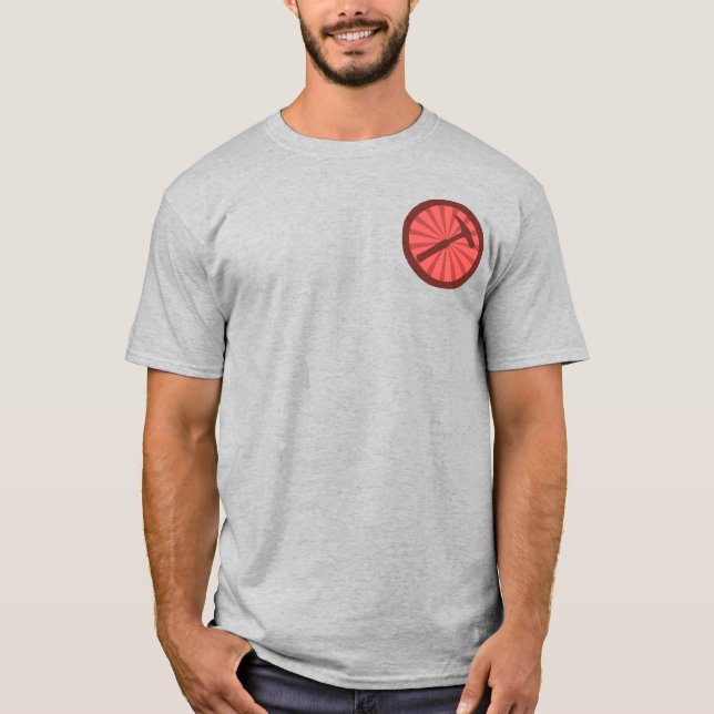 Camiseta Geologia é demais! Insígnia do Martelo (Frente)
