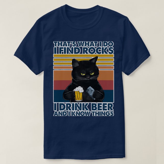 Camiseta Geologia Geóloga Rocha Bebe Gato de Cerveja (Frente do Design)