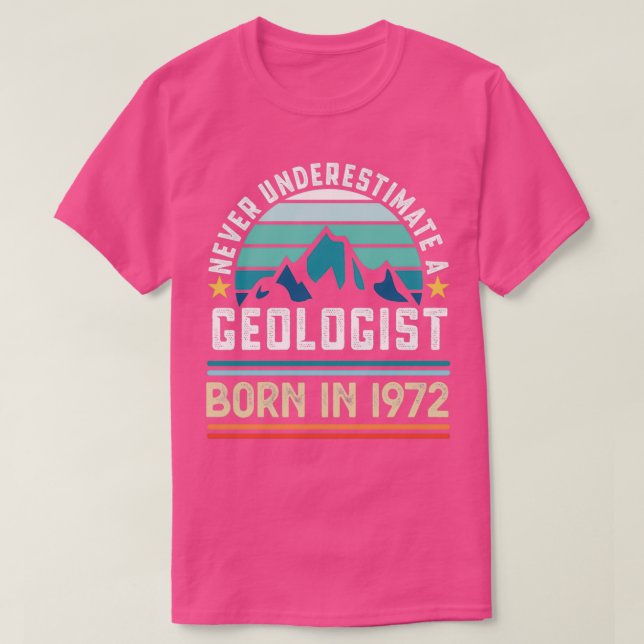 Camiseta Geólogo nascer 1972 50º Presente Geológico de Aniv (Frente do Design)