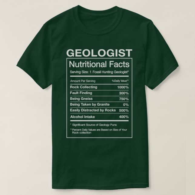 Camiseta Geólogo Nutrição Fala Geologia Engraçada Dar Humor (Frente do Design)