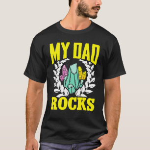 Camiseta Geólogo Rocha Mineral Colecionando Fósseis Meu Pai