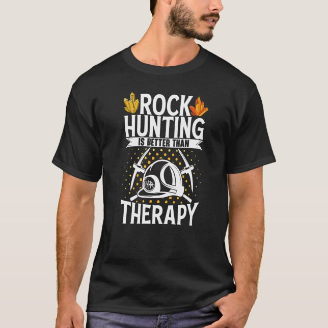 Camiseta Geólogo Rocha Mineral Coleta Fósseis Rock Hun (Frente)