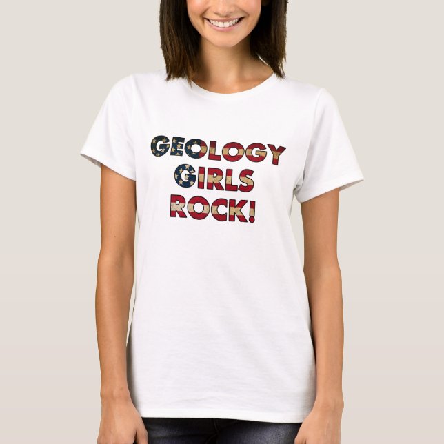 Camiseta Geology Girls Rock! (Pavilhão dos EUA) (Frente)