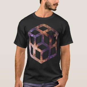 Camiseta Geometria Astro da Grade de Cubo Espacial