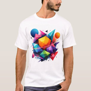 Camiseta Geometria cósmica em cores vibrantes