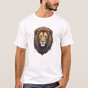 Camiseta Geometria Da Falha: Camisa-T De Leão Avant-Garde