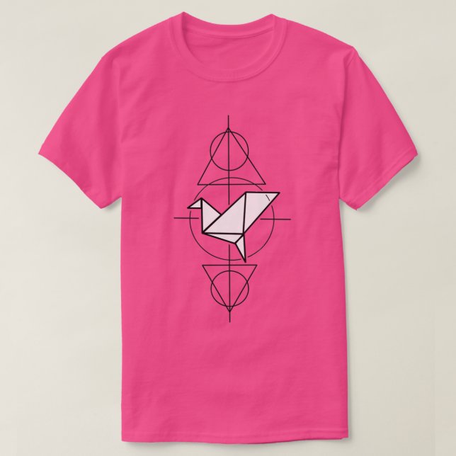 Camiseta Geometria da grua de papel (Frente do Design)