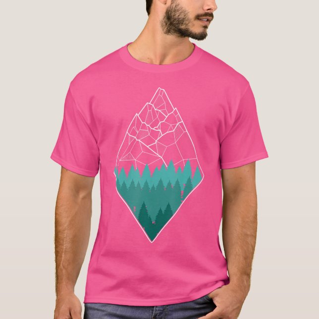Camiseta Geometria De Montanhas Mínimas Ao Exterior A (Frente)