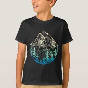Camiseta Geometria de Montanhas Mínimas Caminhada ao Ar Liv