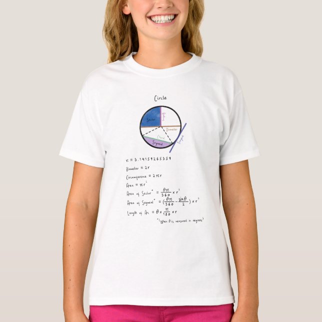 Camiseta Geometria de um Círculo Geometria da Matemática Ed (Frente)